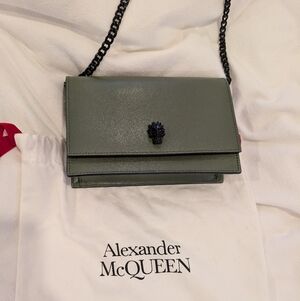 Alexander McQueen Olive Small Skull Bag